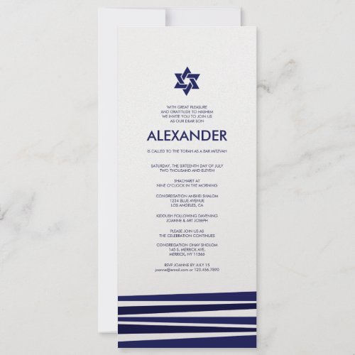 Tallit Bar Mitzvah Invitation in Metallic