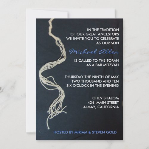 Tallit Tallis Knots Bar Bat Mitzvah Invitation