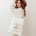 TALLULAH Boho Coastal Cowgirl Bachelorette Tote Bag<br><div class="desc">This bachelorette tote bag template features coastal cowgirl hat,  surf board and cowgirl boots with bohemian terracotta florals.</div>