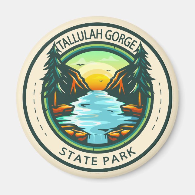 Tallulah Gorge State Park Georgia Badge Magnet (Front)