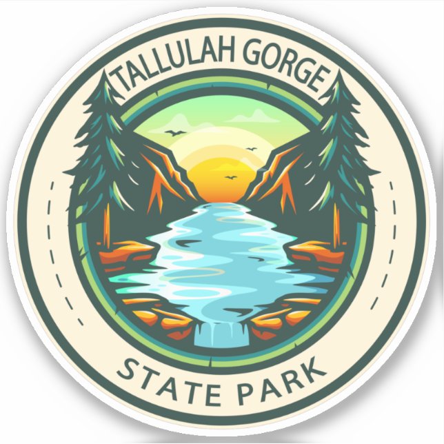 Tallulah Gorge State Park Georgia Badge Sticker (Front)