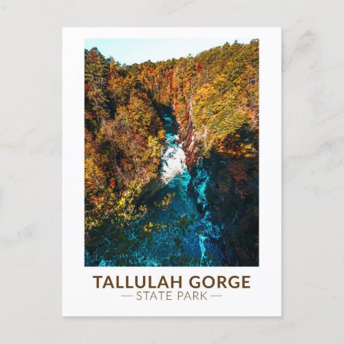 Tallulah Gorge State Park Georgia Watercolor Postcard