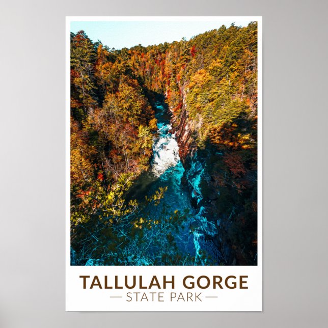 Tallulah Gorge State Park Georgia Watercolor  Poster (Front)