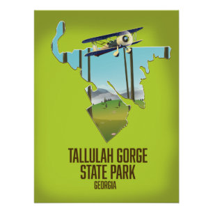 Tallulah Gorge State Park map Poster
