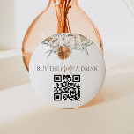 TALLULAH Terracotta Buy the Bride a Drink QR Code Button<br><div class="desc">This bachelorette buy the bride a drink QR code button features terracotta watercolor florals and a fun boho font combo. Easily swap out the QR code with your Venmo, CashApp or any other pay service. These cards are so fun for a bachelorette weekend! To Add QR CODE: 1.Obtain your qr...</div>