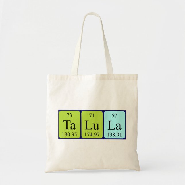 Talula periodic table name tote bag (Front)