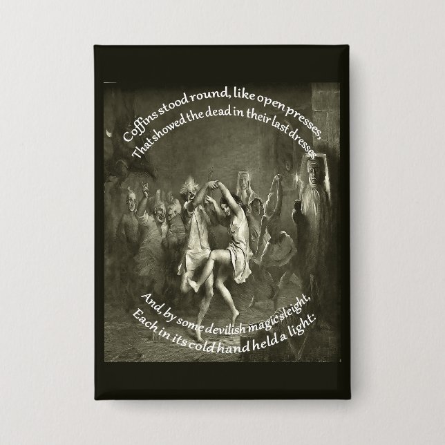 Tam O Shanter Burns Night Quote In Grey Button (Front)