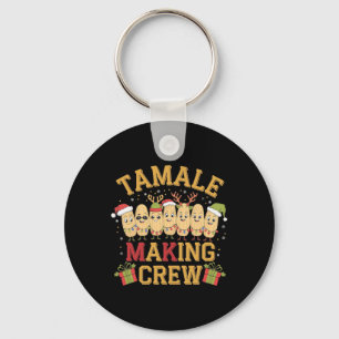 Tamale Making Crew Funny Mexican Christmas Pajamas Keychain