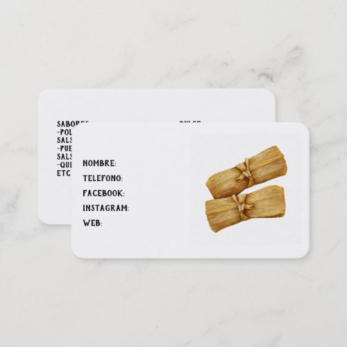 Tamales Business Card