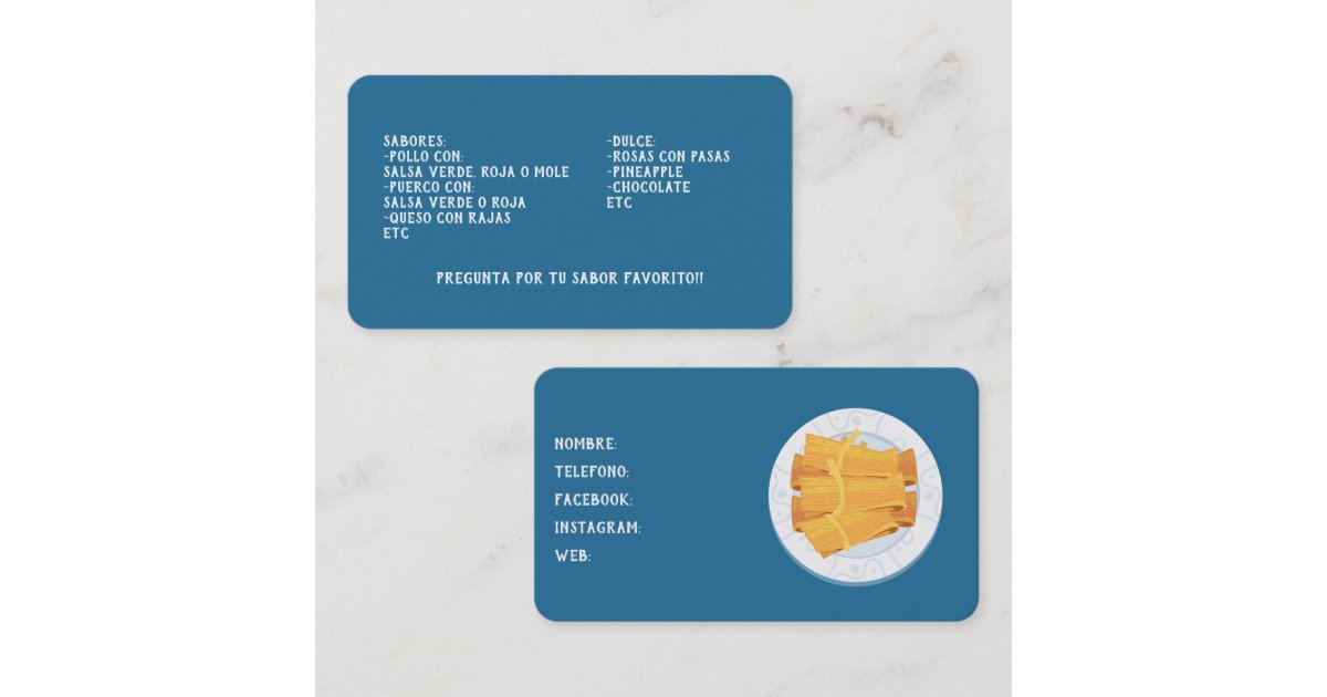 Tamales Business Card Zazzle