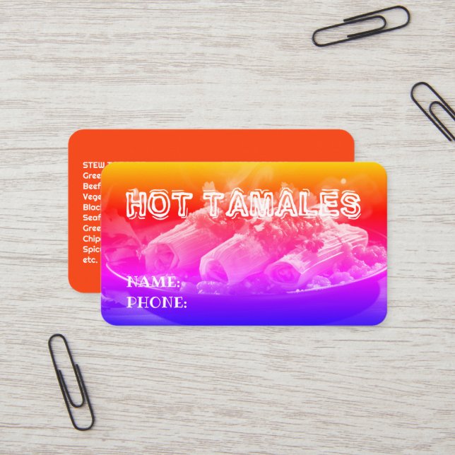 Tamales Rainbow Business Card (Front/Back In Situ)