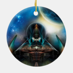 Tamalin 5 Science Fiction Fractal Artwork Ceramic Ornament