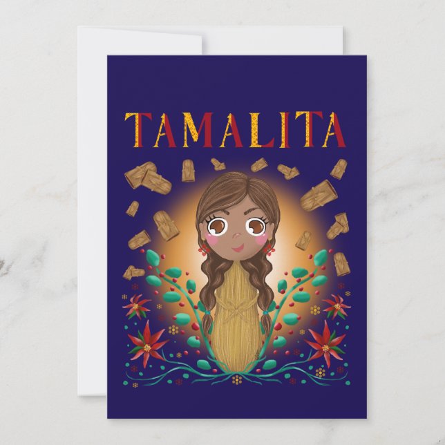 Tamalita Tamal Zia Flowers Tamales Invitation (Front)