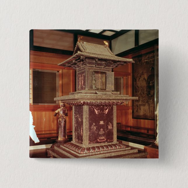 Tamamushi shrine from the Horyu Ji Temple Pinback Button (Front)