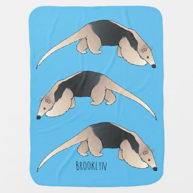 Tamandua cartoon illustration  baby blanket (Front)