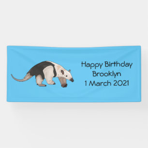 Tamandua cartoon illustration banner