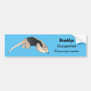Tamandua cartoon illustration bumper sticker