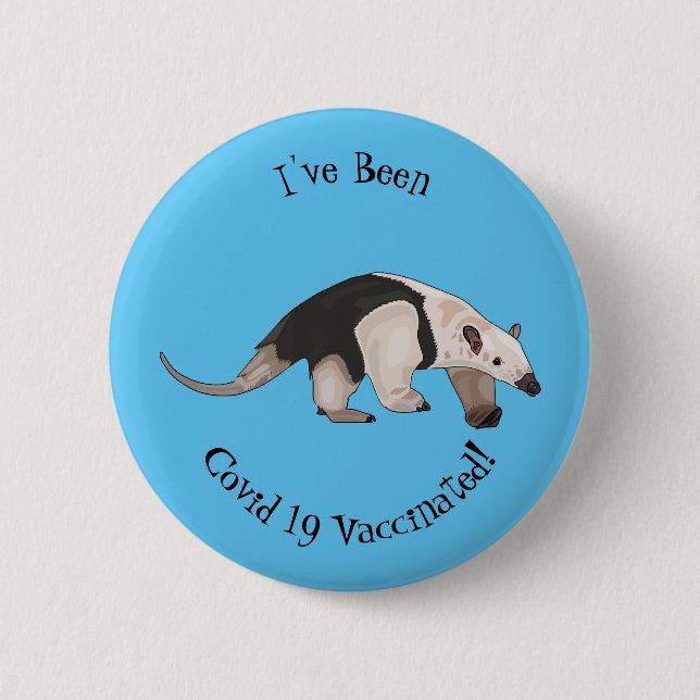 Tamandua cartoon illustration button (Front)