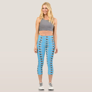Tamandua cartoon illustration capri leggings