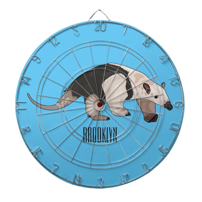 Tamandua cartoon illustration dart board (Front)