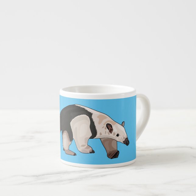 Tamandua cartoon illustration espresso cup (Front Right)