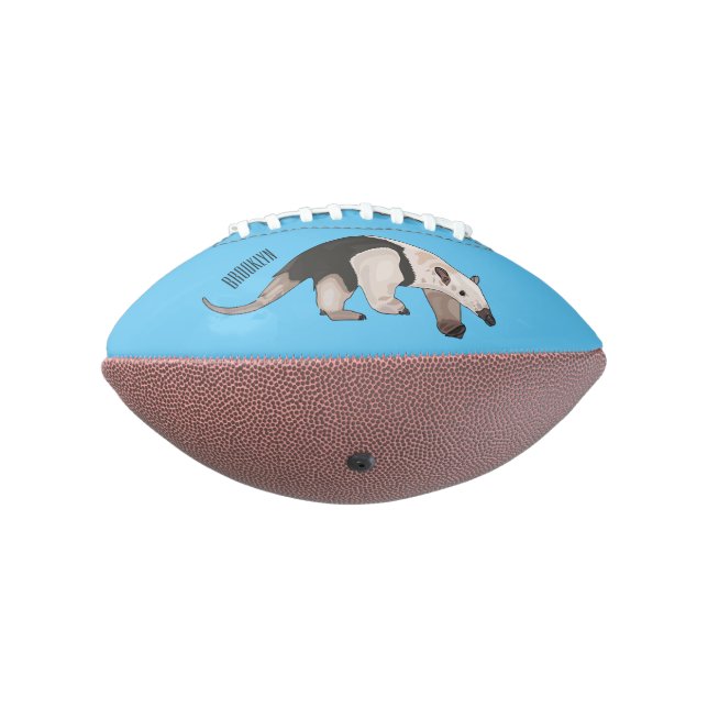 Tamandua cartoon illustration football (Rotated 270)