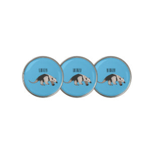 Tamandua cartoon illustration golf ball marker