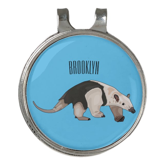 Tamandua cartoon illustration golf hat clip (Front)