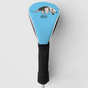 Tamandua cartoon illustration golf head cover