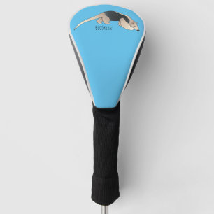 Tamandua cartoon illustration golf head cover