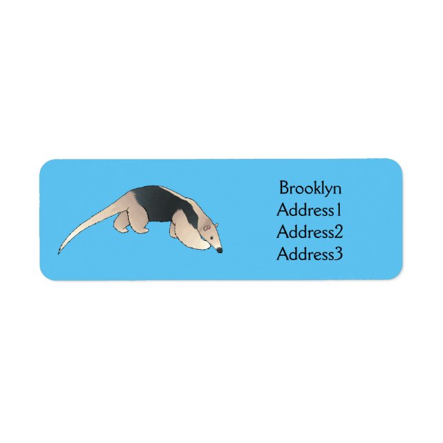 Tamandua cartoon illustration label (Front)