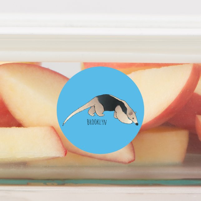 Tamandua cartoon illustration labels (Affixed)