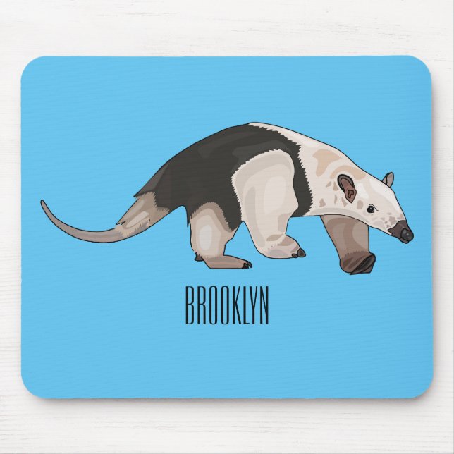 Tamandua cartoon illustration mouse pad (Front)