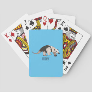 Tamandua cartoon illustration poker cards