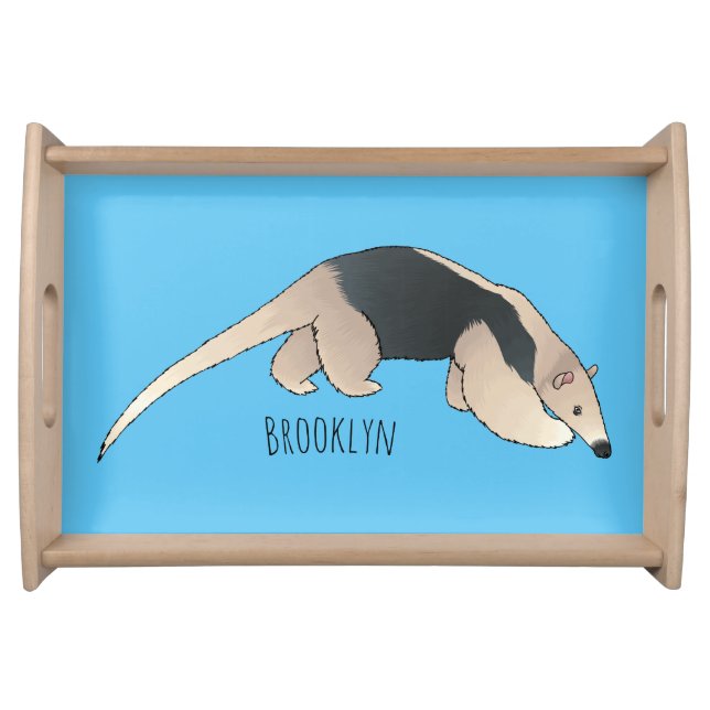 Tamandua cartoon illustration serving tray (Front)