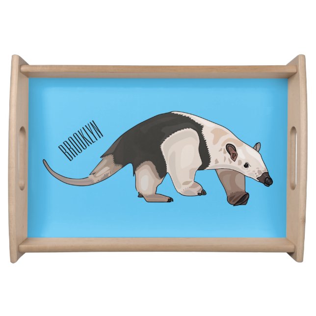 Tamandua cartoon illustration serving tray (Front)