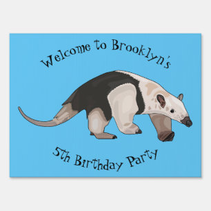 Tamandua cartoon illustration sign