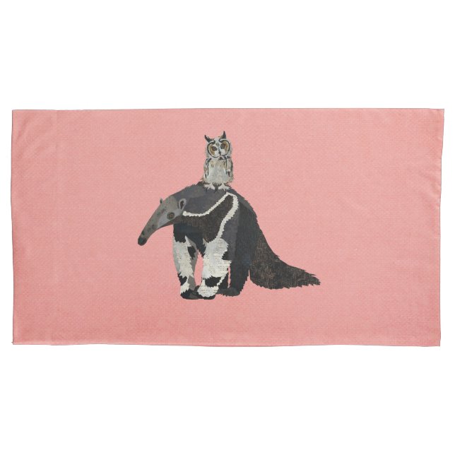 TAMANDUA & OWL PILLOW CASE (Front)