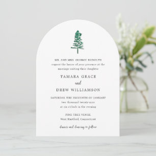 Tamara Pine Tree Modern Wedding Invitation