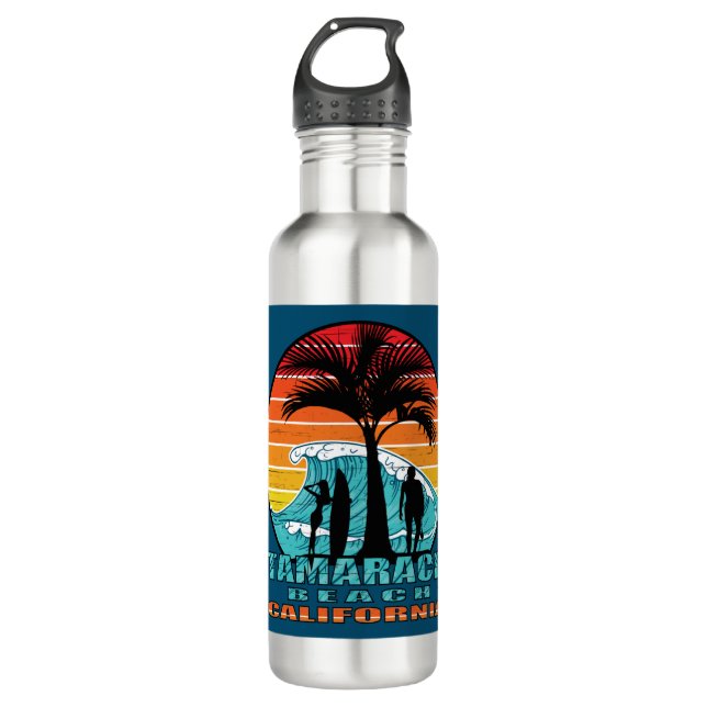 Tamarack Beach California Surfers Stainless Steel Water Bottle (Front)