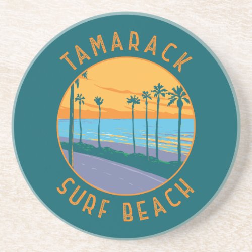 Tamarack Surf Beach California Travel Art Vintage Coaster