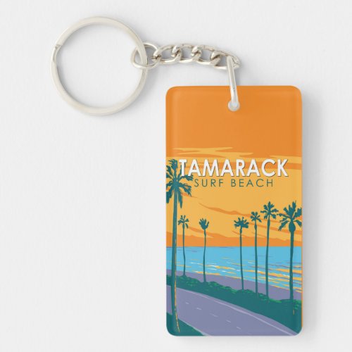 Tamarack Surf Beach California Travel Art Vintage Keychain