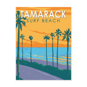 Tamarack Surf Beach California Travel Art Vintage Postcard