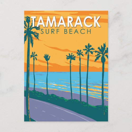 Tamarack Surf Beach California Travel Art Vintage Postcard