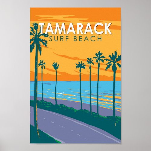 Tamarack Surf Beach California Travel Art Vintage Poster