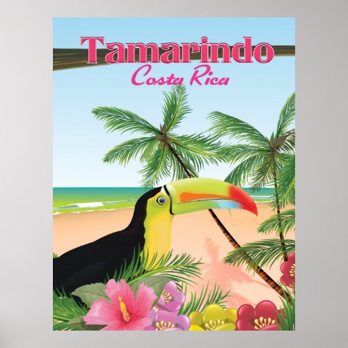 Tamarindo Costa Rica beach holiday poster