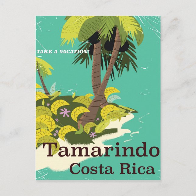 Tamarindo Costa Rica travel poster Postcard (Front)