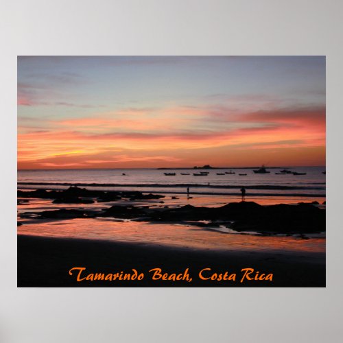 Tamarindo Sunset Boats Tamarindo Beach Costa  Poster