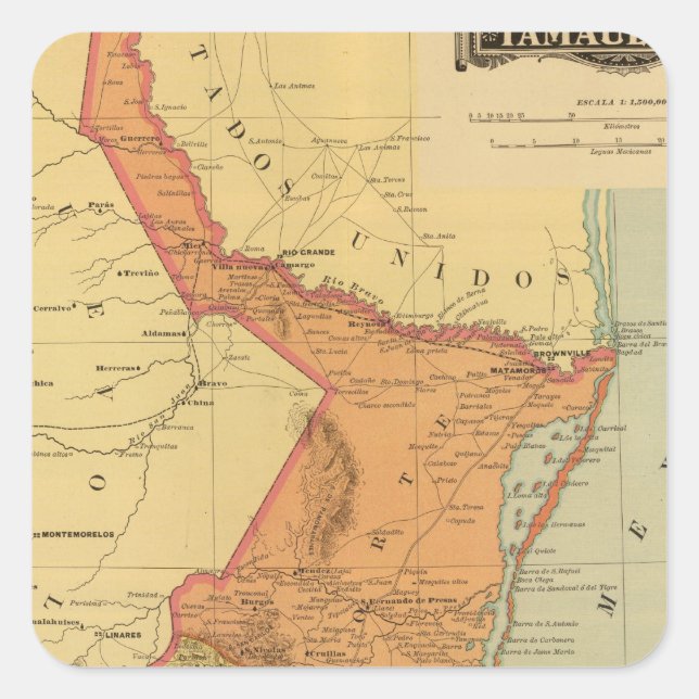 Tamaulipas Square Sticker (Front)