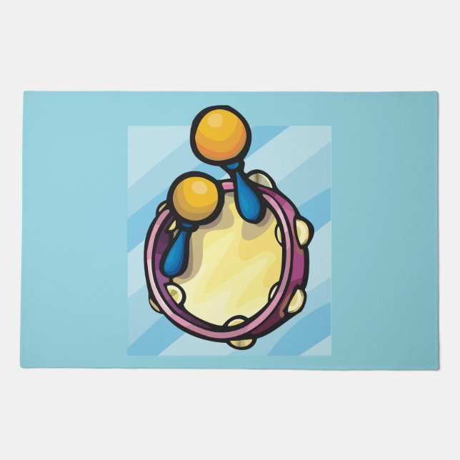 Tamborine And Maraccas Doormat (Front)